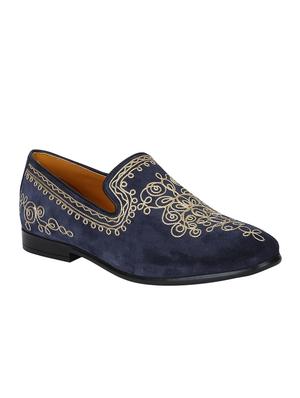 navy Suede casual slip ons - 15613164 - Standard Image - 1