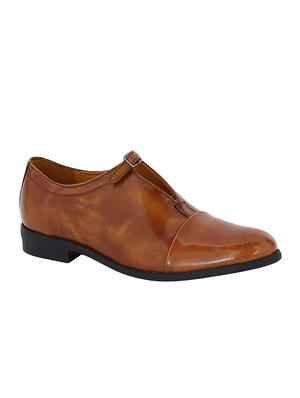 tan Patent Leather slip on monk straps - 15613166 - Standard Image - 1