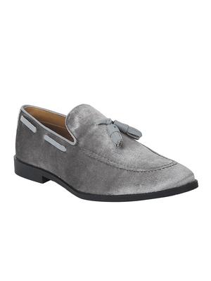grey Velvet tassel slipons - 15613169 - Standard Image - 1