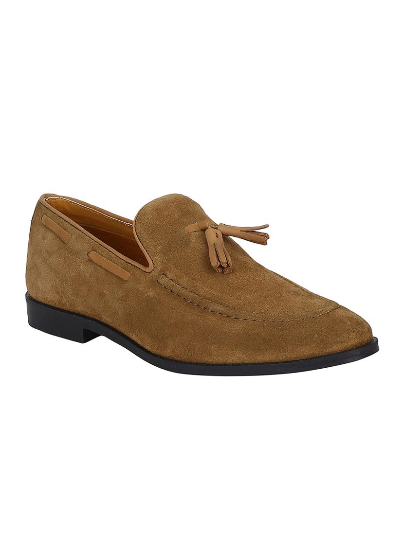tan Suede tassel slipons - 15613172 - Zoom Image - 1