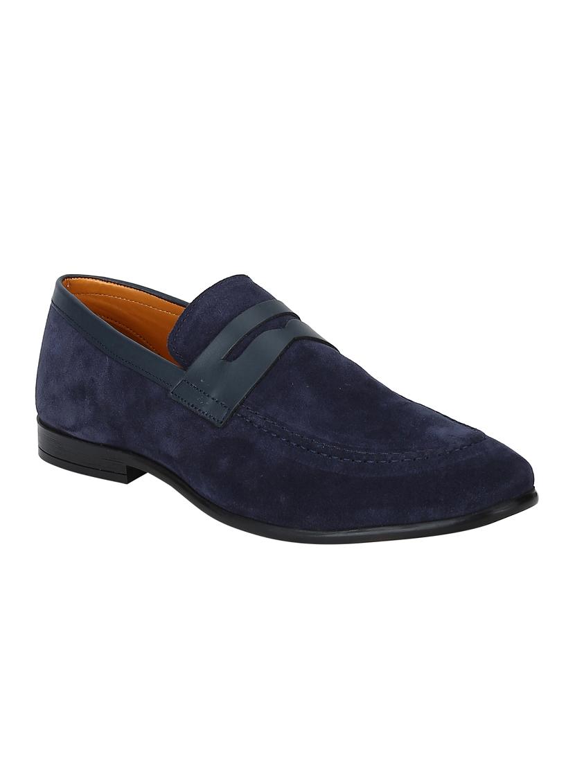 navy Suede casual slip ons - 15613173 - Zoom Image - 1