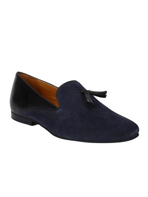 blue Leather tassel slip ons - 15613182 - Standard Image - 1