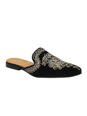 black Suede slip on mules - 15613202 - Standard Image - 1