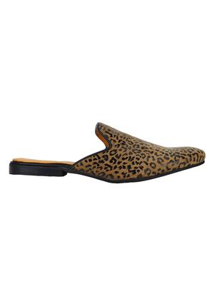tan Leather slip on mules - 15613204 - Standard Image - 1