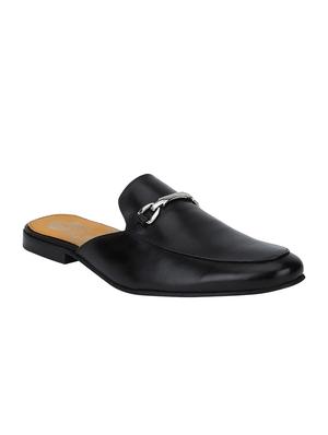 black Leather slip on mules - 15613207 - Standard Image - 1