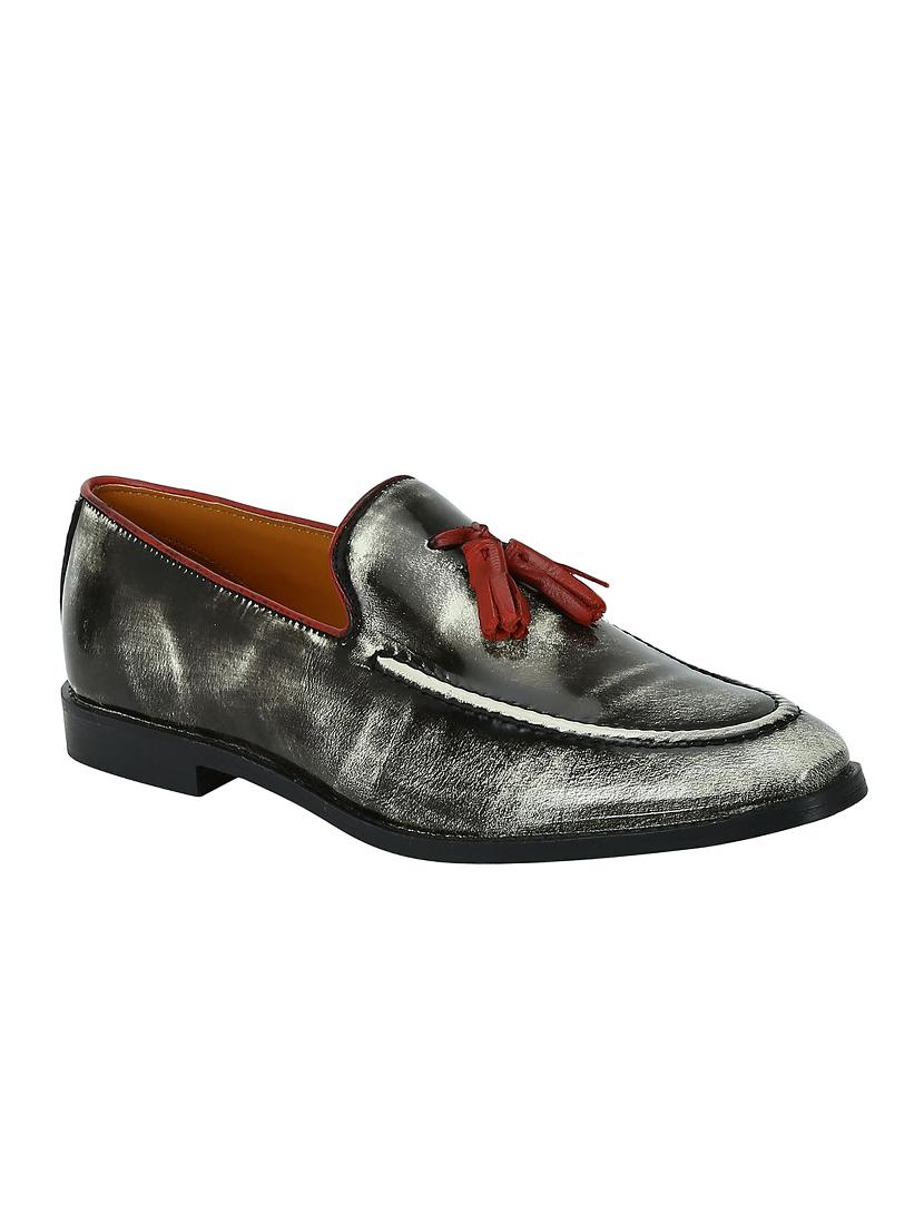 black Leather tassel slipons - 15613208 - Zoom Image - 1