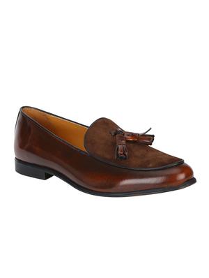 tan Leather tassel slip ons - 15613219 - Standard Image - 1