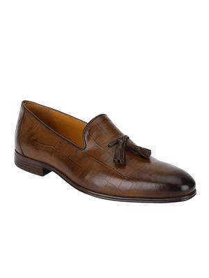 tan Leather tassel slip ons - 15613230 - Standard Image - 1