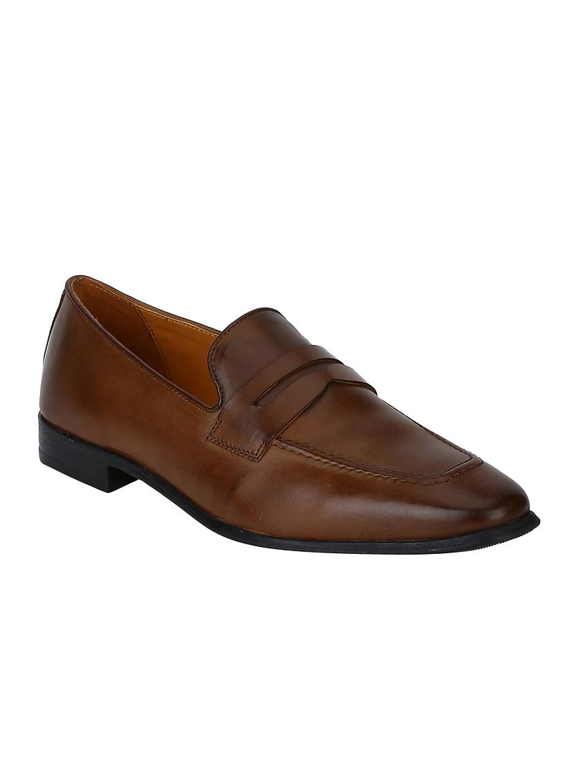 tan Leather formal slip ons - 15613235 - Zoom Image - 1