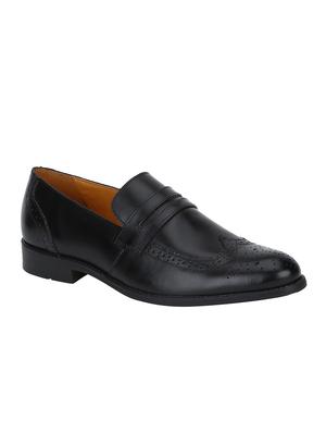 black Leather formal slip ons - 15613240 - Standard Image - 1