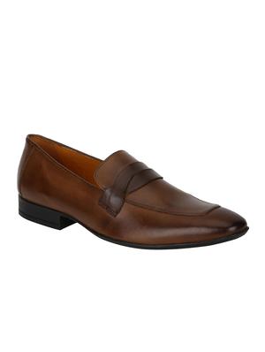tan Leather formal slip ons - 15613249 - Standard Image - 1