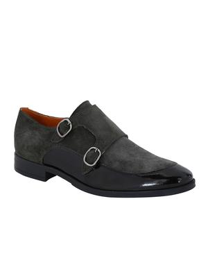 black Suede slip on monk straps - 15613251 - Standard Image - 1