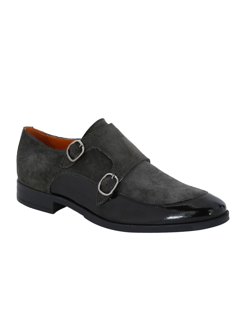 black Suede slip on monk straps - 15613251 - Zoom Image - 1