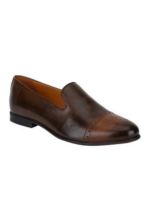 brown Leather formal slip ons - 15613253 - Standard Image - 1