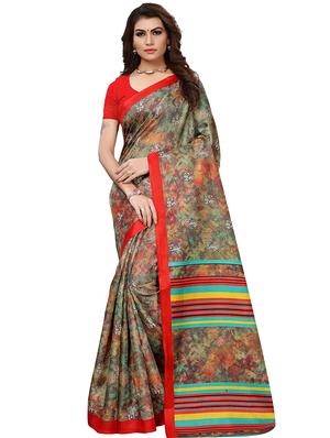 conversational printed mysore silk saree with blouse - 15613312 - Standard Image - 1
