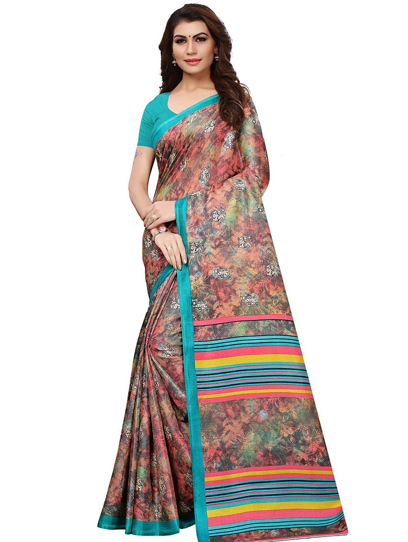 conversational printed mysore silk saree with blouse - 15613313 - Zoom Image - 1
