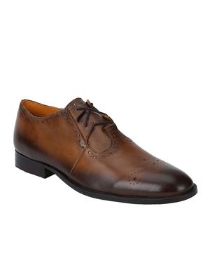brown Leather lace-up derbys - 15613335 - Standard Image - 1