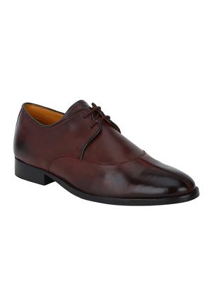 brown Leather lace-up derbys - 15613341 - Standard Image - 1