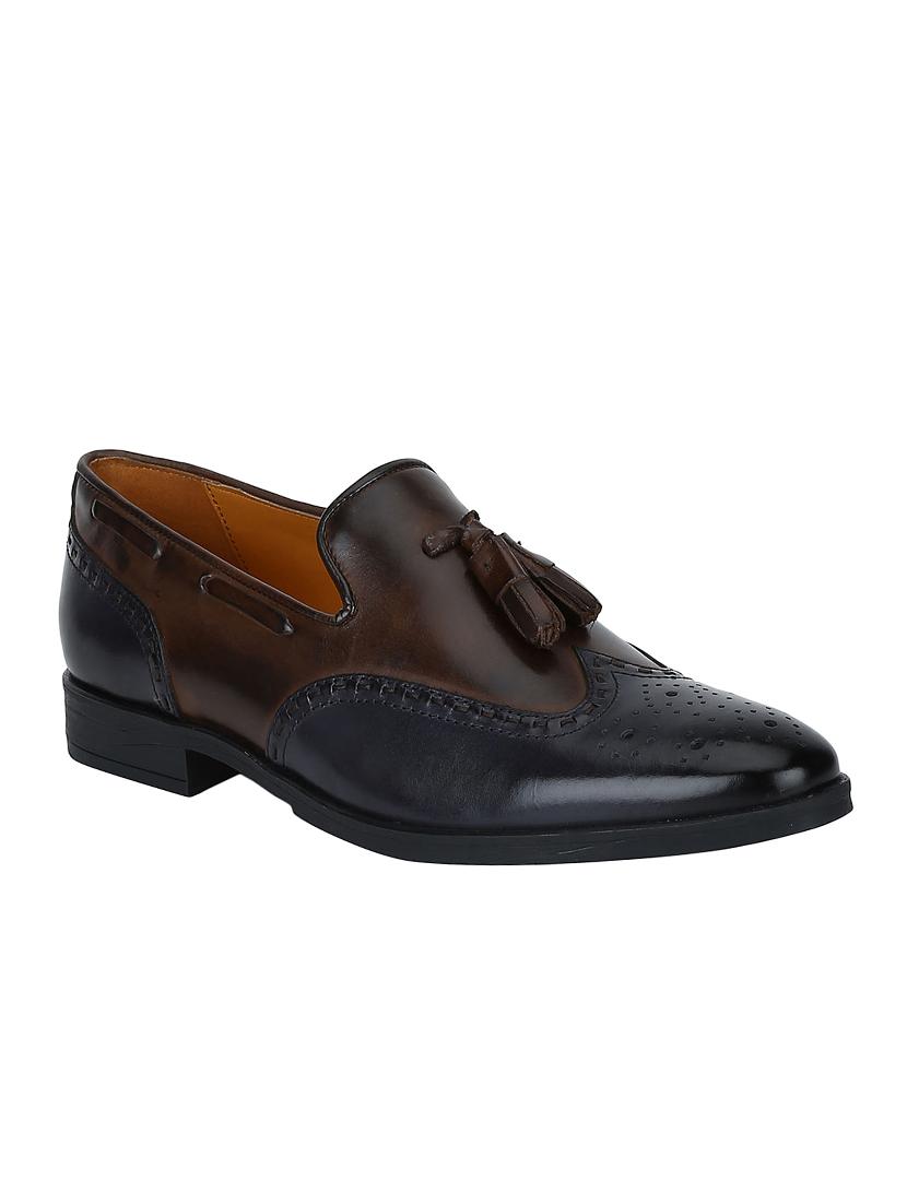 brown Leather tassel slip ons - 15613351 - Zoom Image - 1