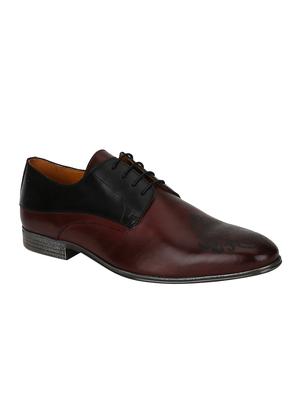 brown Leather lace-up derbys - 15613361 - Standard Image - 1
