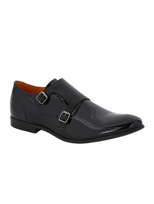 black Patent Leather slip on monk straps - 15613369 - Standard Image - 1