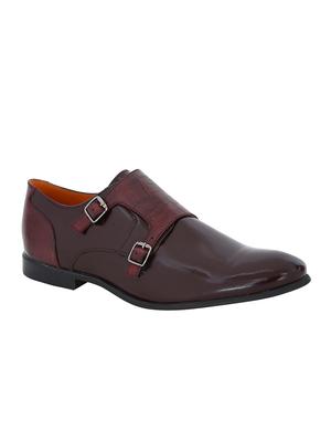 brown Patent Leather slip on monk straps - 15613370 - Standard Image - 1