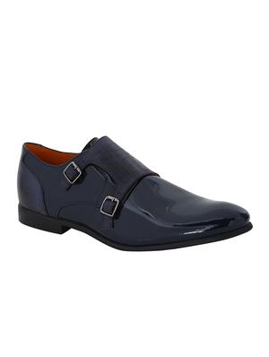 navy Patent Leather slip on monk straps - 15613371 - Standard Image - 1
