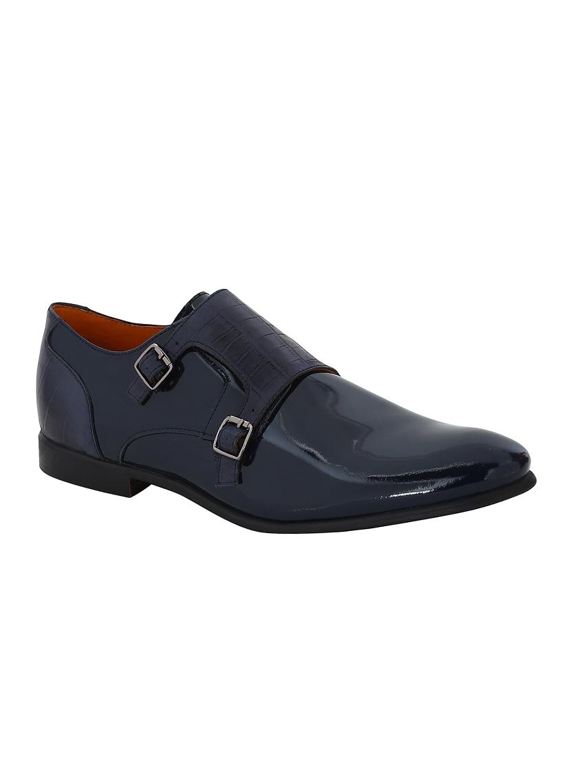 navy Patent Leather slip on monk straps - 15613371 - Zoom Image - 1