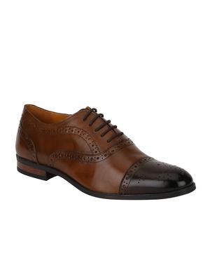 tan Leather lace-up oxfords - 15613374 - Standard Image - 1
