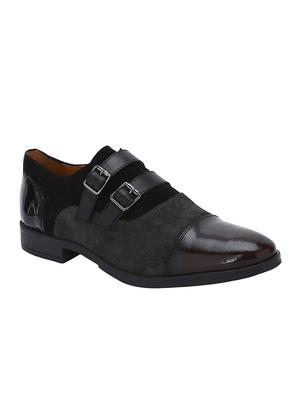 black Suede slip on monk straps - 15613377 - Standard Image - 1