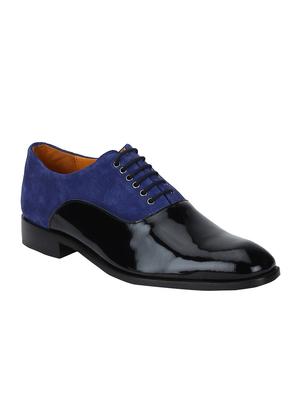 navy Suede lace-up oxfords - 15613381 - Standard Image - 1