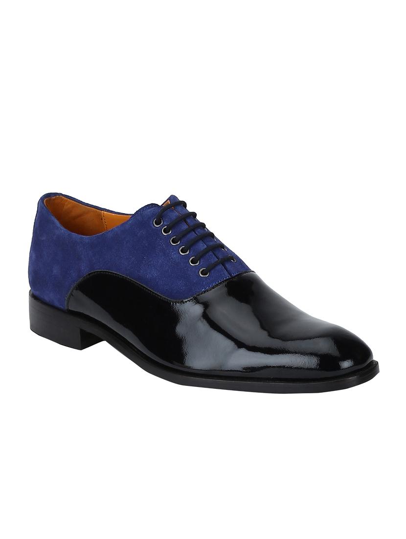 navy Suede lace-up oxfords - 15613381 - Zoom Image - 1