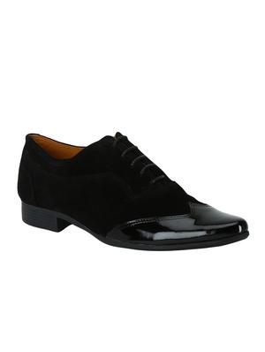 black Suede lace-up brouges - 15613384 - Standard Image - 1