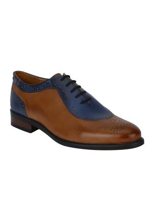 tan Leather lace-up oxfords - 15613395 - Standard Image - 1