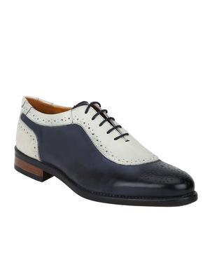 navy Leather lace-up oxfords - 15613396 - Standard Image - 1