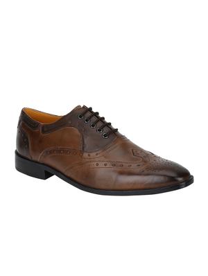 tan Leather lace-up brouges - 15613397 - Standard Image - 1