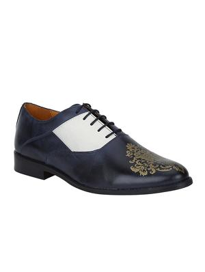 navy Leather lace-up oxfords - 15613405 - Standard Image - 1