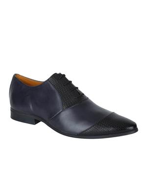 navy Leather lace-up oxfords - 15613410 - Standard Image - 1