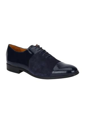 navy Suede lace-up oxfords - 15613414 - Standard Image - 1