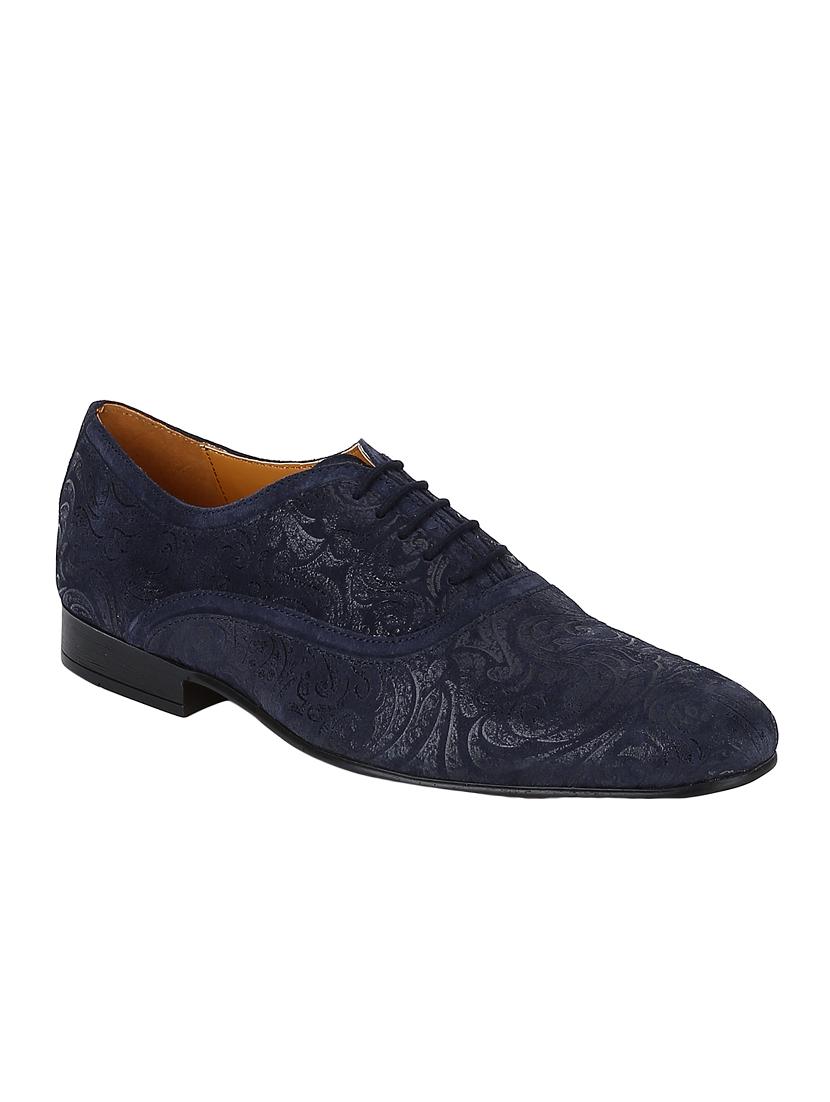 navy Leather lace-up oxfords - 15613415 - Zoom Image - 1