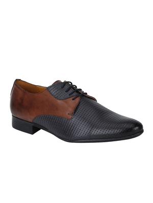navy Leather lace-up derbys - 15613417 - Standard Image - 1