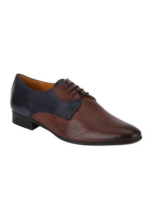 brown Leather lace-up derbys - 15613418 - Standard Image - 1