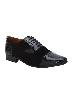 black Suede lace-up oxfords - 15613419 - Standard Image - 1
