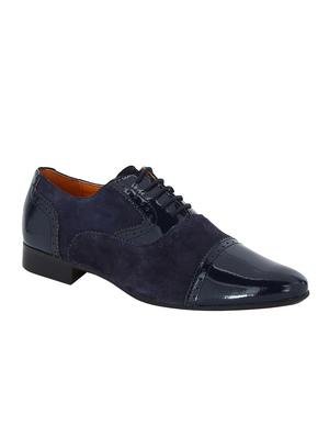 navy Suede lace-up oxfords - 15613420 - Standard Image - 1