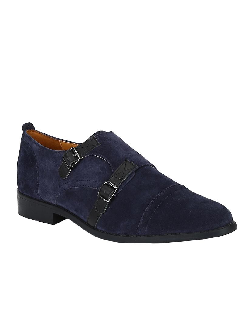 navy Suede slip on monk straps - 15613424 - Zoom Image - 1