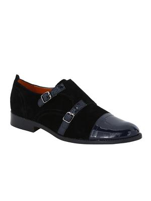 black Suede slip on monk straps - 15613425 - Standard Image - 1