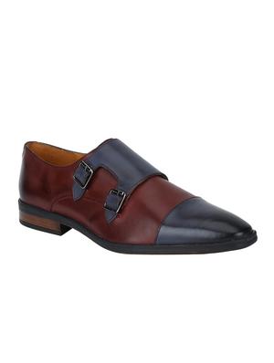brown Leather slip on monk straps - 15613428 - Standard Image - 1