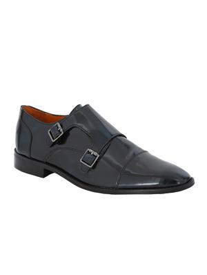 navy Patent Leather slip on monk straps - 15613432 - Standard Image - 1