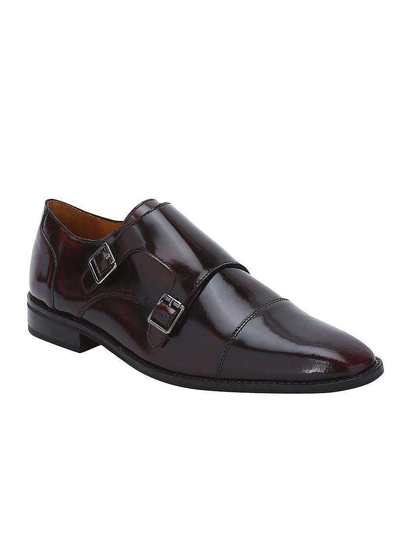 brown Patent Leather slip on monk straps - 15613433 - Zoom Image - 1