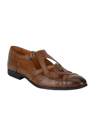 tan Leather slip on sandals - 15613435 - Standard Image - 1
